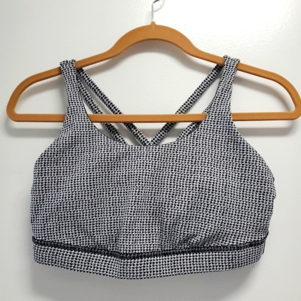 Lululemon Energy Bra TTWB Teeny Tooth White Black Size 12